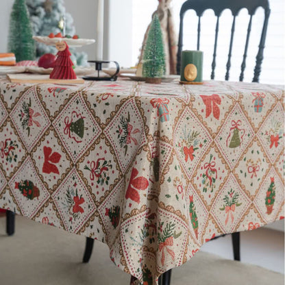 Nappe de Noël avec motif sapin et nœud - 140cm x 260cm - image 4