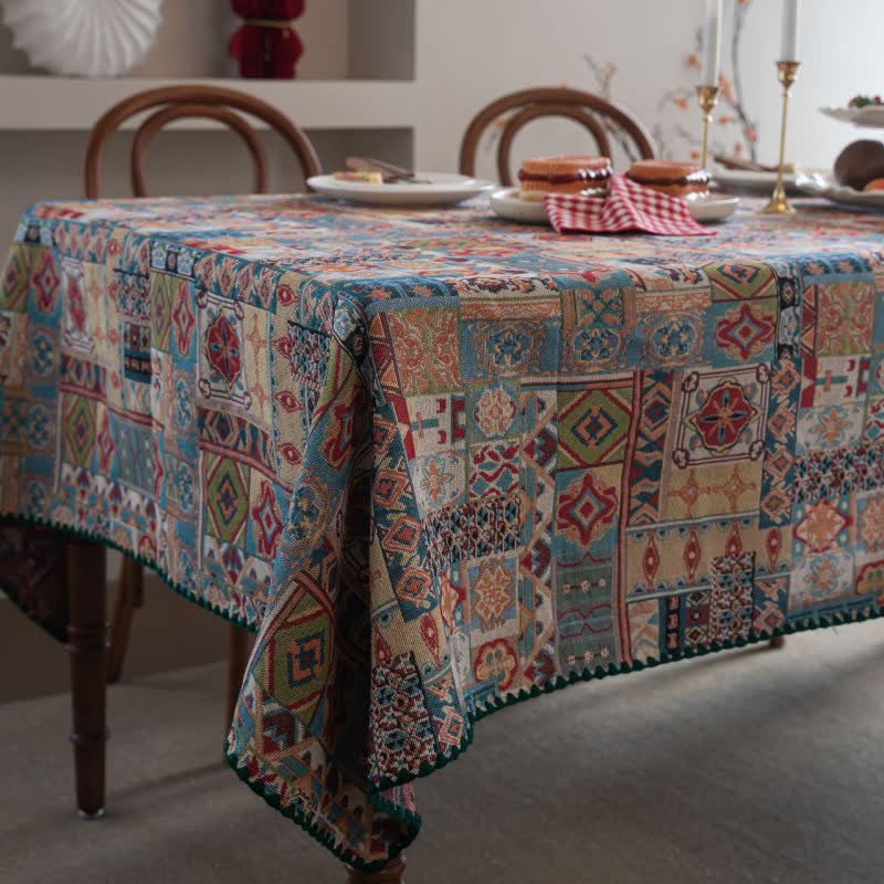 Nappe jacquard à motif tribal bohème - image 4