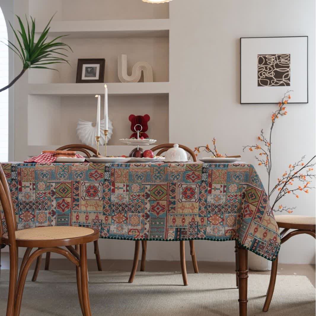Nappe jacquard à motif tribal bohème - image 2
