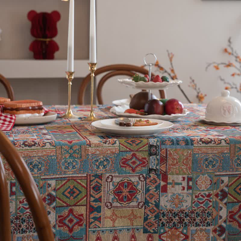Nappe jacquard à motif tribal bohème - image 5