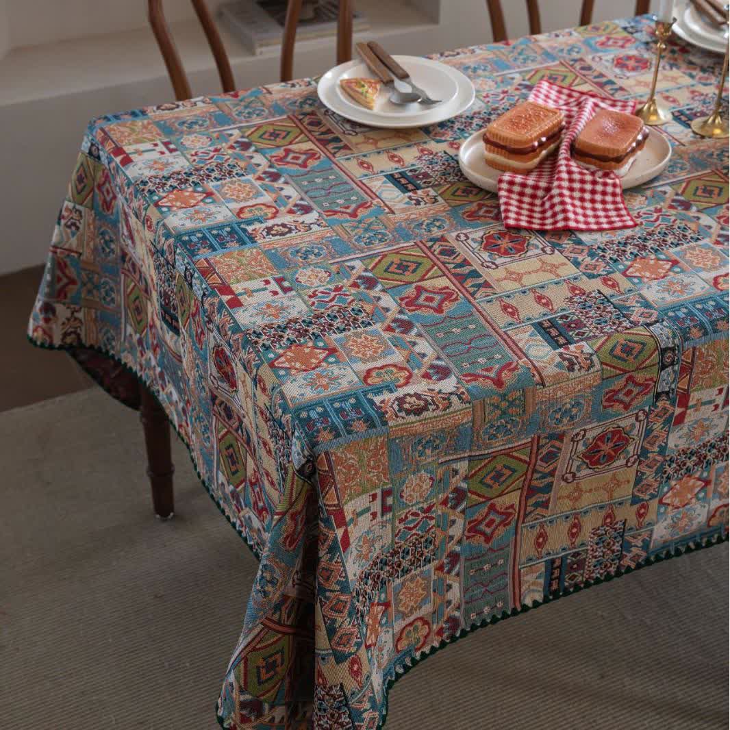 Nappe jacquard à motif tribal bohème - image 3