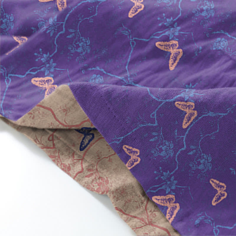 Ensemble de vêtements d'intérieur kimono en gaze de coton avec motif papillon - image 3