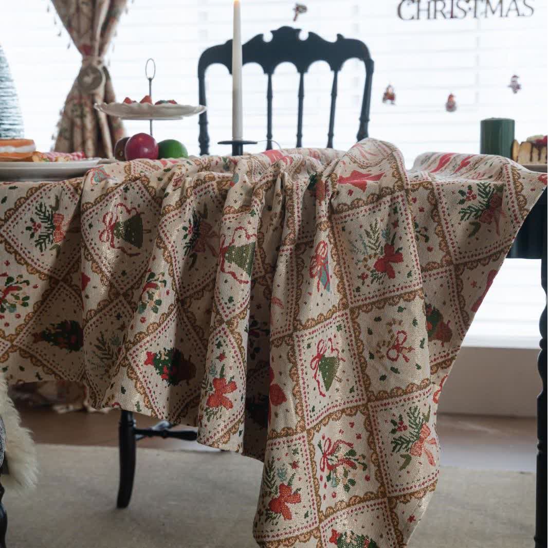 Nappe de Noël avec motif sapin et nœud - image 5