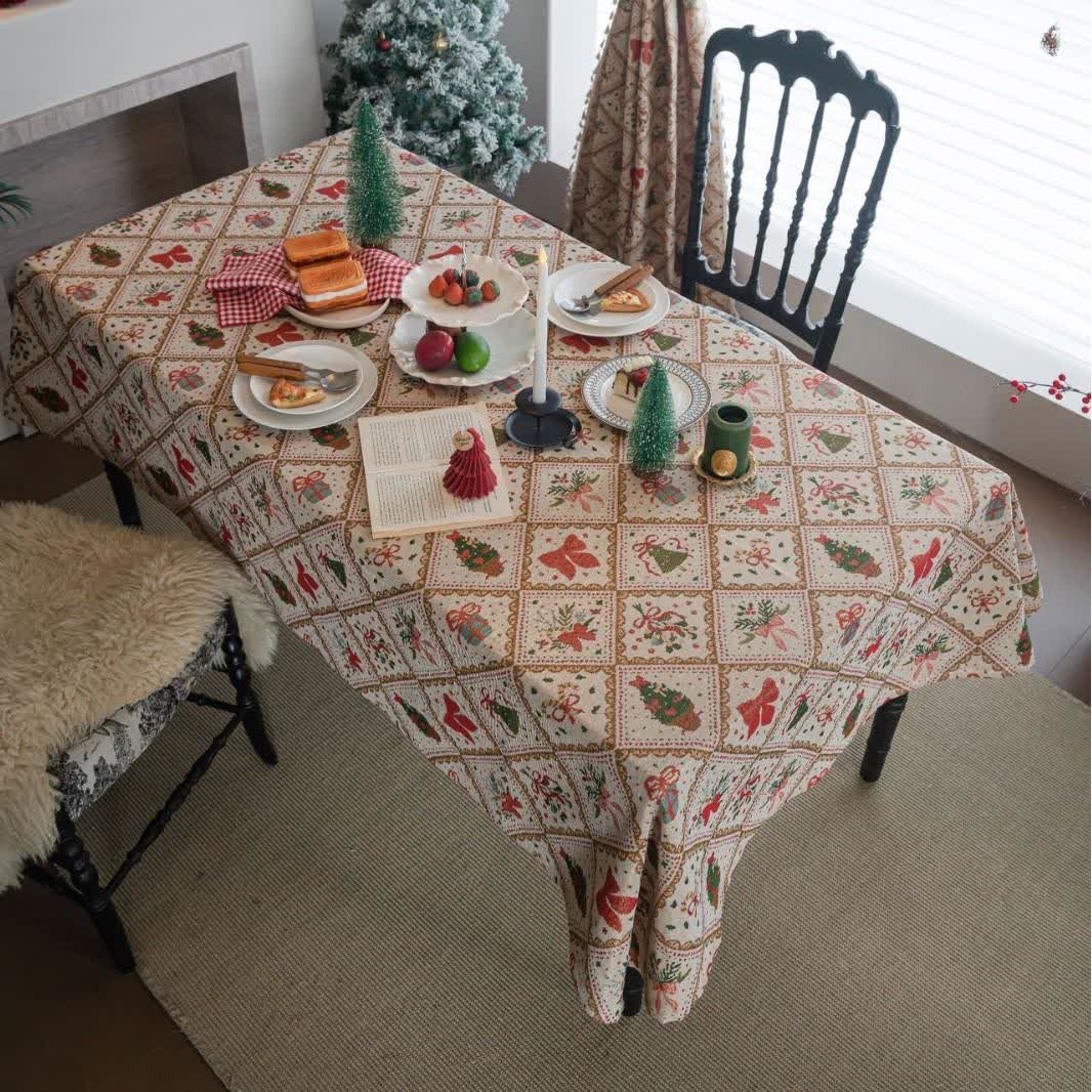 Nappe de Noël avec motif sapin et nœud - image 2