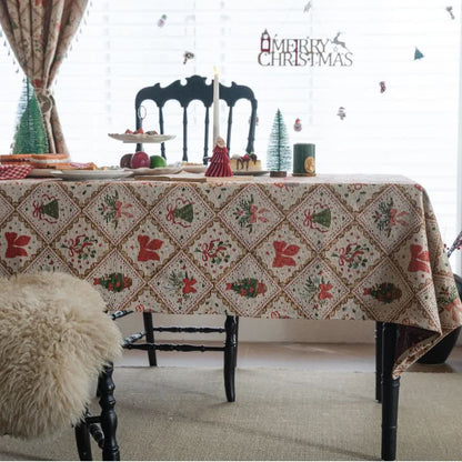 Nappe de Noël avec motif sapin et nœud - image 1