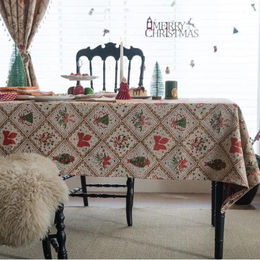 Nappe de Noël avec motif sapin et nœud - image 1