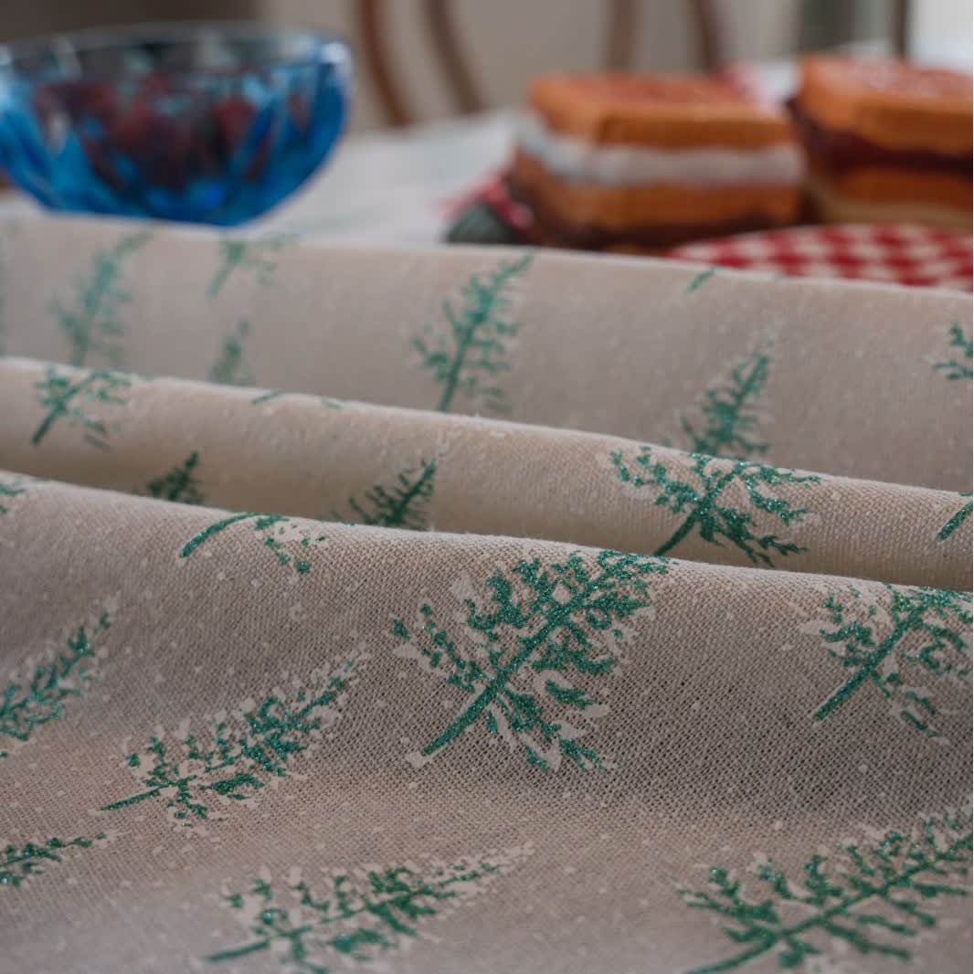 Nappe à imprimé sapin de Noël vert - image 3
