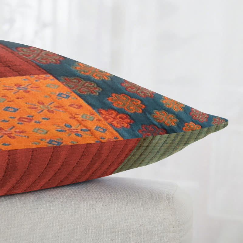 Taies d'oreiller carrées en gaze de coton patchwork jacquard (2 pièces) - image 3