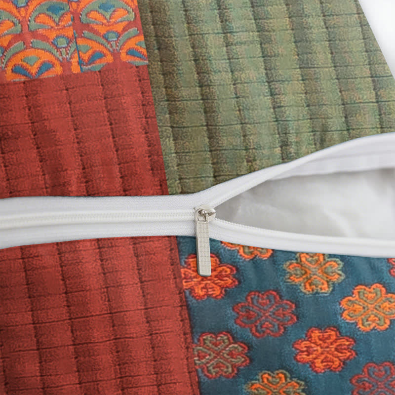 Taies d'oreiller carrées en gaze de coton patchwork jacquard (2 pièces) - image 4