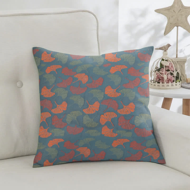 Taies d'oreiller carrées en gaze de coton jacquard Ginkgo (2 pièces) - image 2