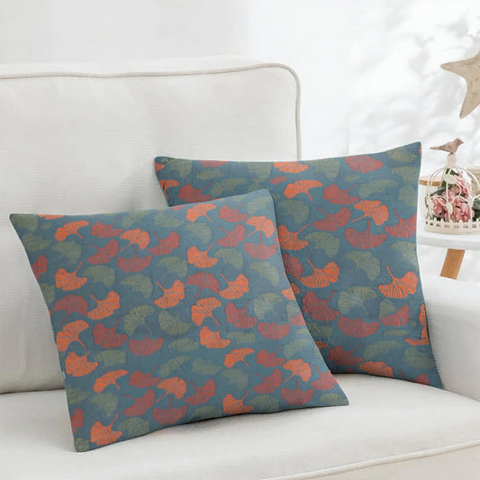 Taies d'oreiller carrées en gaze de coton jacquard Ginkgo (2 pièces) - 45cm x 45cm - image 1