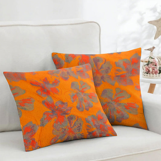 Taies d'oreiller carrées en gaze de coton jacquard Iris (lot de 2) - 45cm x 45cm - image 1