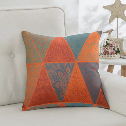 Taies d'oreiller carrées en coton jacquard à motif triangulaire (2 pièces) - image 2