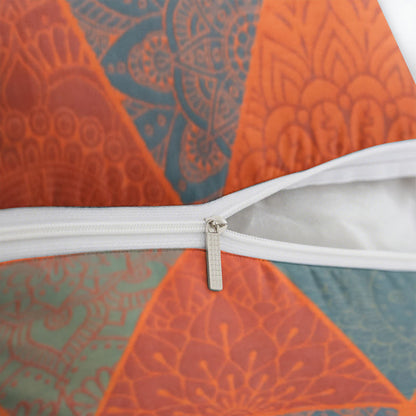 Taies d'oreiller carrées en coton jacquard à motif triangulaire (2 pièces) - image 4