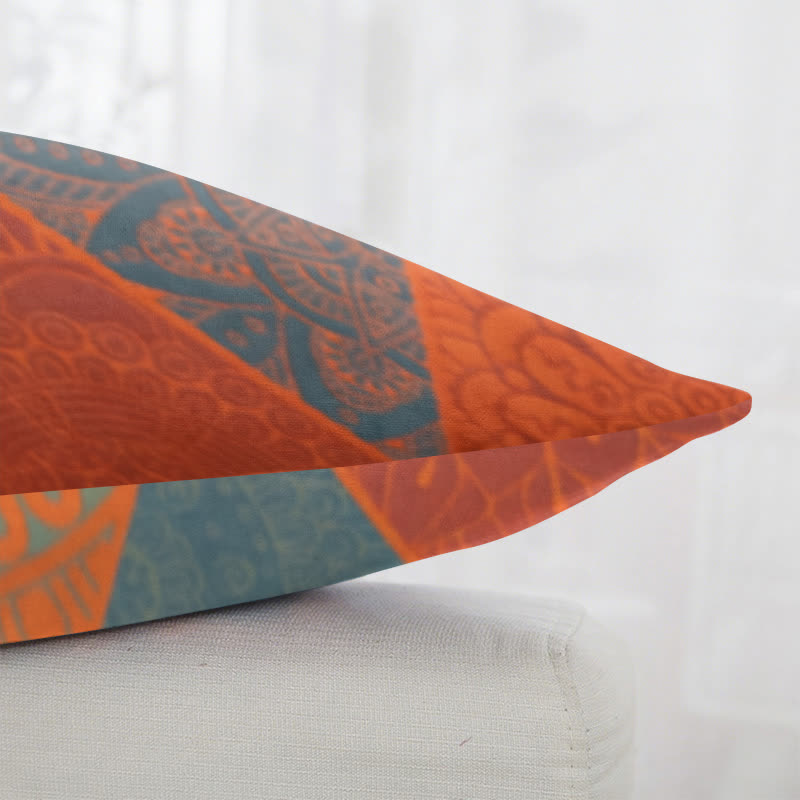 Taies d'oreiller carrées en coton jacquard à motif triangulaire (2 pièces) - image 3