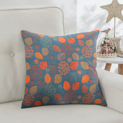 Taies d'oreiller carrées en coton jacquard imprimé feuilles (2 pièces) - image 2