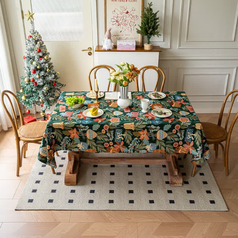 Nappe jacquard à motifs végétaux et floraux - image 3
