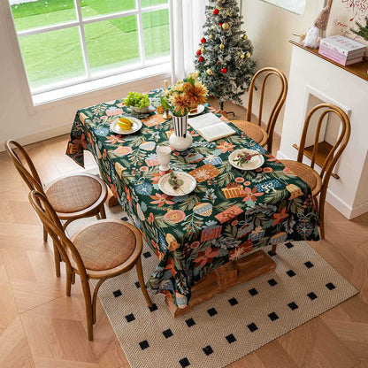 Nappe jacquard à motifs végétaux et floraux - image 2