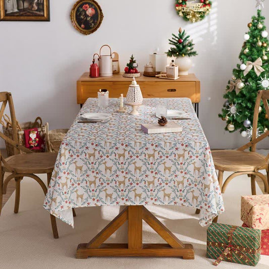 Nappe imperméable à imprimé élan de Noël - 150 cm x 259 cm - image 1