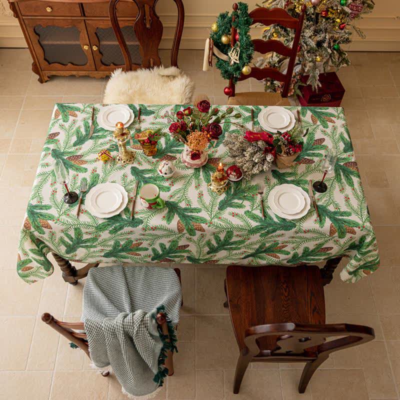 Nappe avec imprimé pommes de pin de Noël - image 4