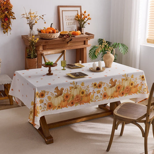 Nappe imperméable avec récolte de tournesols et de citrouilles - 150 cm x 259 cm - image 1