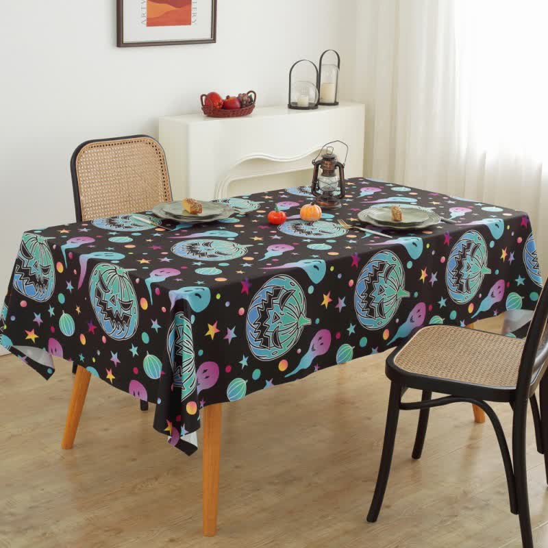 Nappe fantôme citrouille effrayante d'Halloween - Rond - 123 cm - image 1