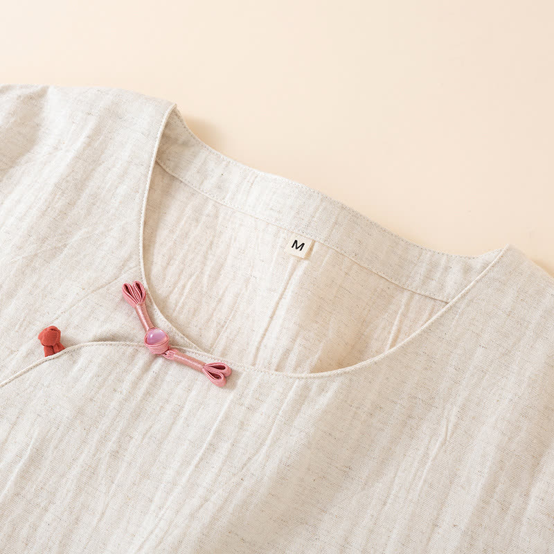Ensemble de vêtements de détente de style oriental avec boutons - image 4
