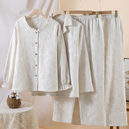 Ensemble de vêtements de détente minimalistes en coton et lin assortis - image 1