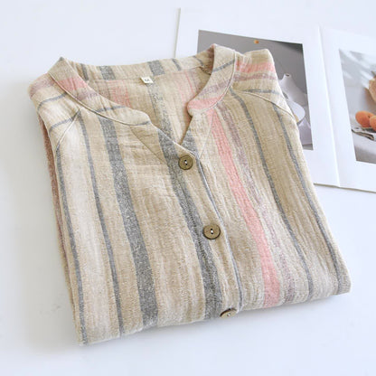 Ensemble loungewear en gaze de coton rayée - image 7