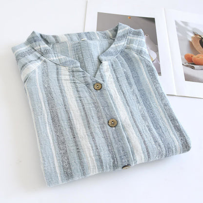 Ensemble loungewear en gaze de coton rayée - image 5