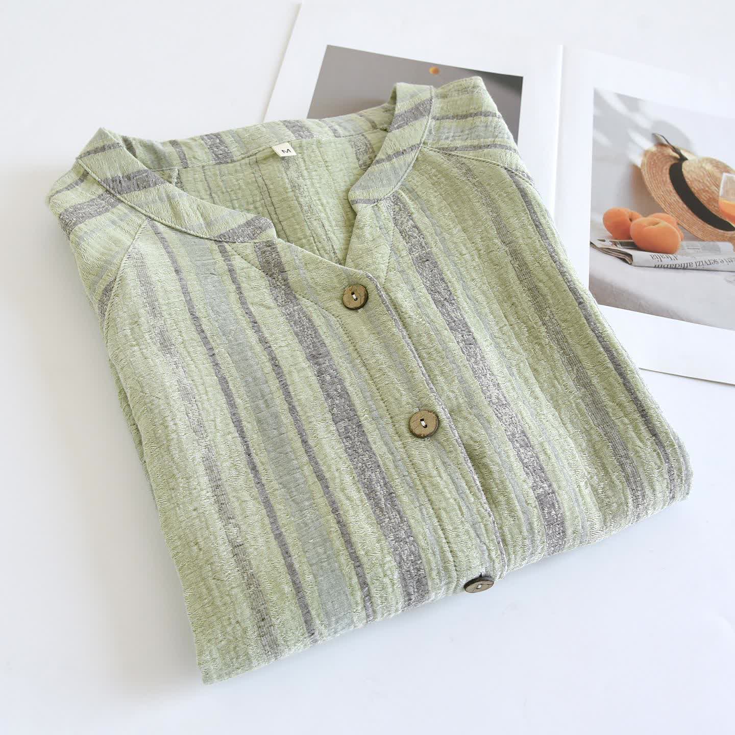 Ensemble loungewear en gaze de coton rayée - image 20