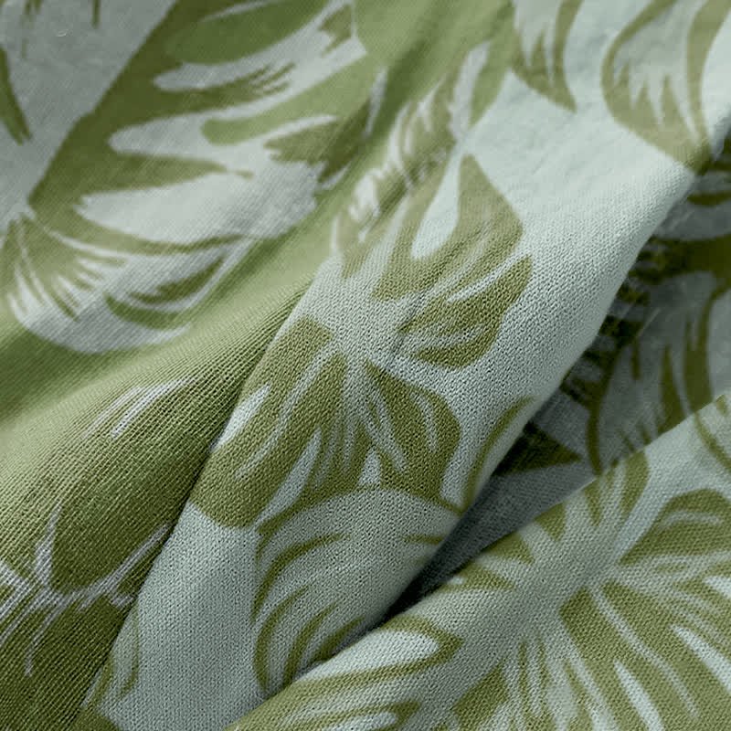 Peignoir kimono en gaze de coton à imprimé monstera - image 6