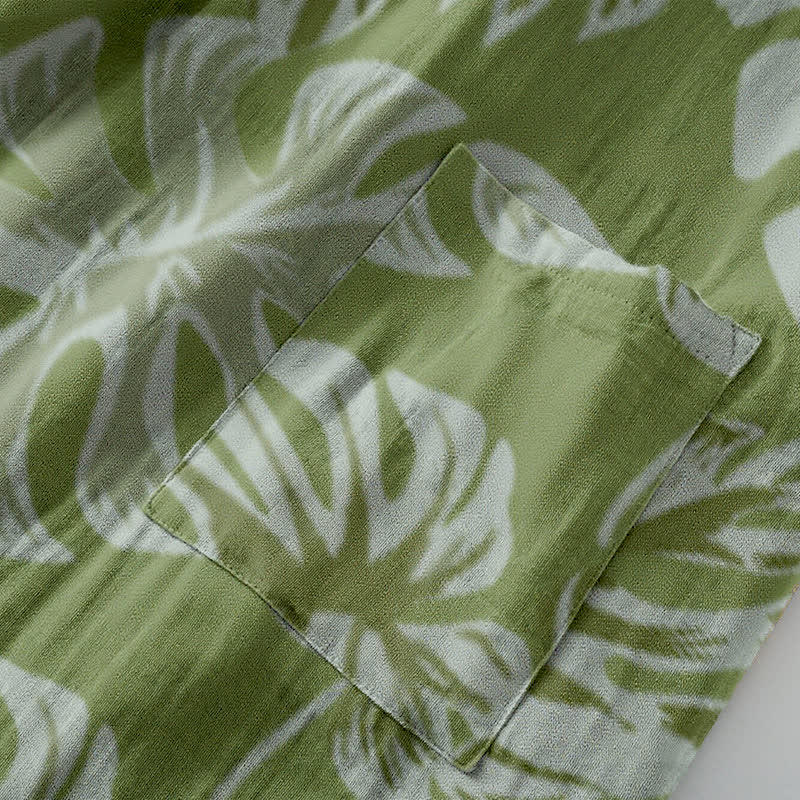 Peignoir kimono en gaze de coton à imprimé monstera - image 5