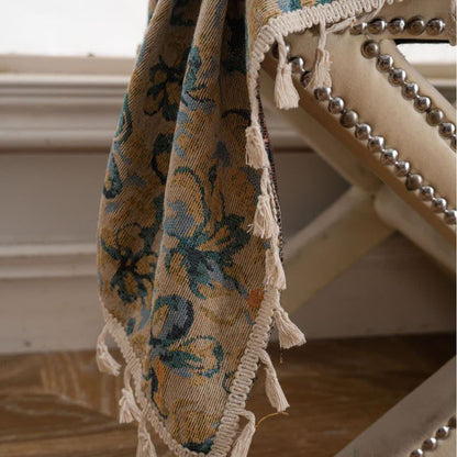 Rideau bleu rustique avec motif floral et filtre de lumière - image 6
