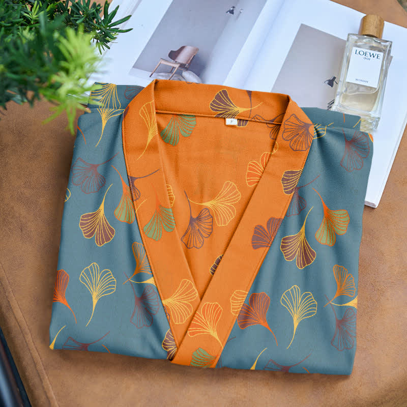 Peignoir kimono en gaze de coton « Ginkgo Biloba » - image 7