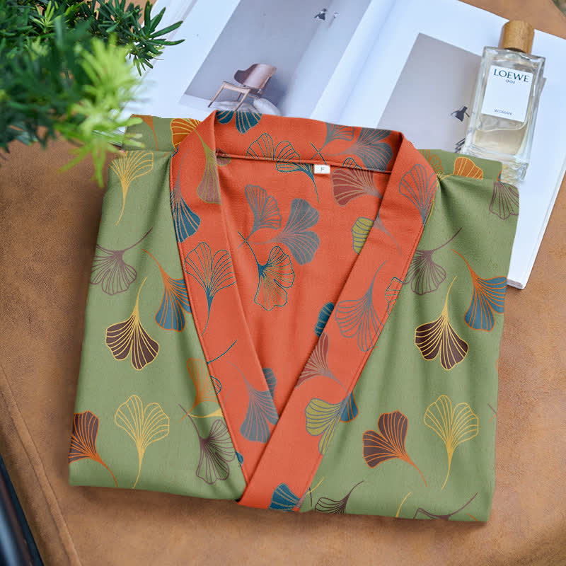 Peignoir kimono en gaze de coton « Ginkgo Biloba » - image 24