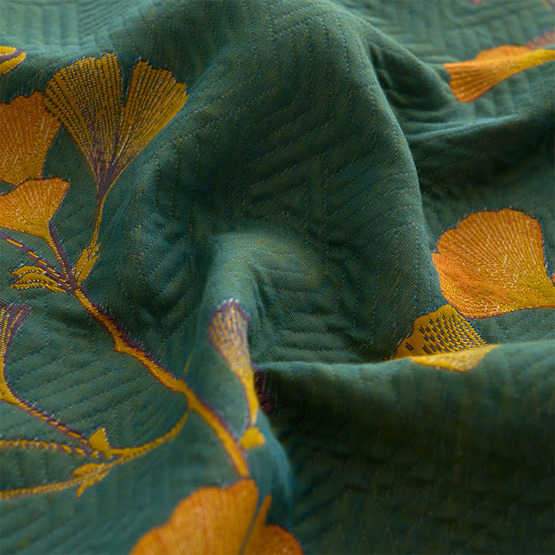 Grand drap housse en coton avec feuilles de ginkgo - image 11
