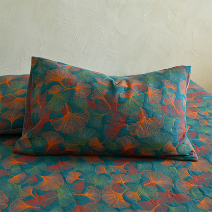 Drap housse en gaze de coton avec feuilles de ginkgo - image 5