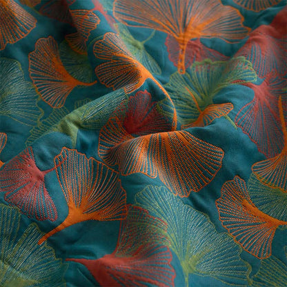Drap housse en gaze de coton avec feuilles de ginkgo - image 8