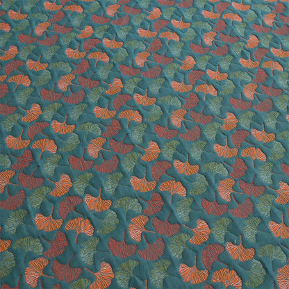 Drap housse en gaze de coton jacquard à motif ginkgo - image 5