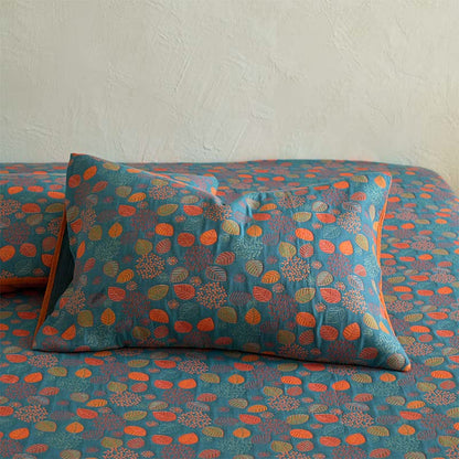 Drap-housse en gaze de coton à motif feuilles - image 5