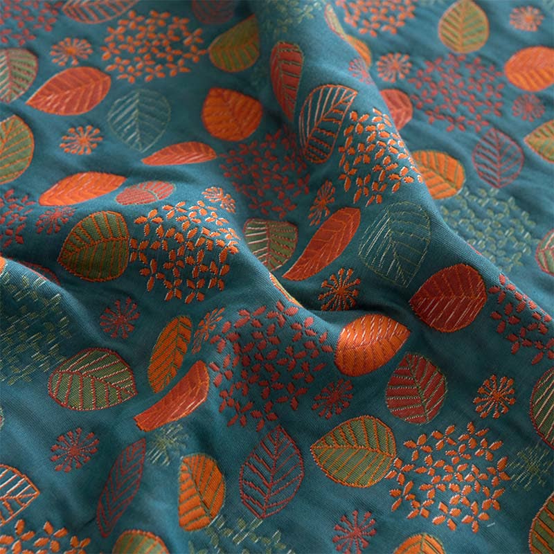 Drap-housse en gaze de coton à motif feuilles - image 7