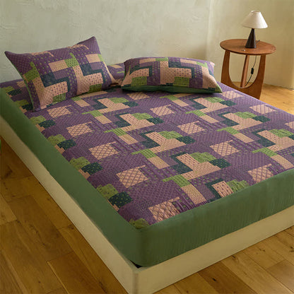 Drap-housse patchwork en gaze de coton jacquard - image 2
