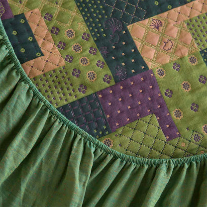 Drap-housse patchwork en gaze de coton jacquard - image 9