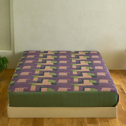 Drap-housse patchwork en gaze de coton jacquard - image 3