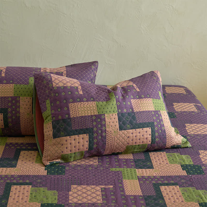 Drap-housse patchwork en gaze de coton jacquard - image 5