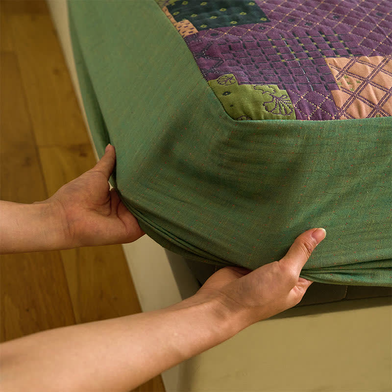 Drap-housse patchwork en gaze de coton jacquard - image 7
