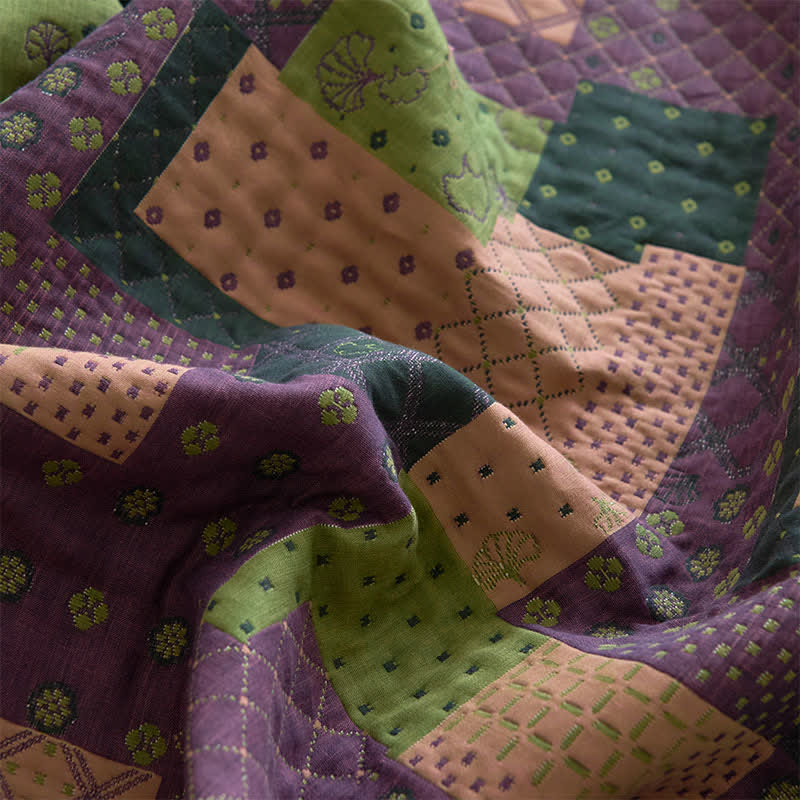 Drap-housse patchwork en gaze de coton jacquard - image 8
