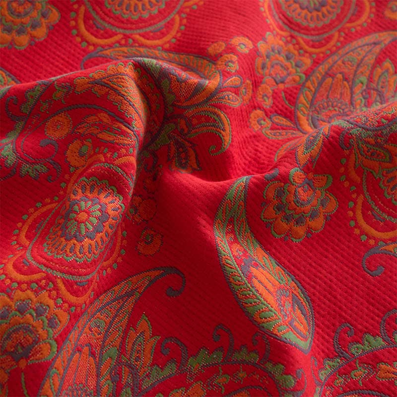 Drap-housse en coton jacquard à motif floral cachemire - image 8