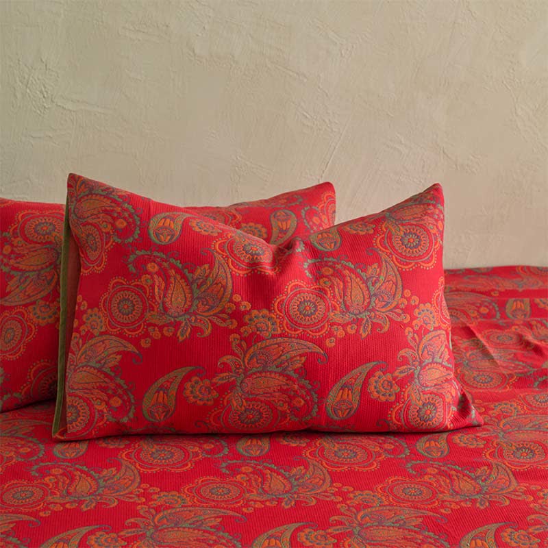 Drap-housse en coton jacquard à motif floral cachemire - image 5
